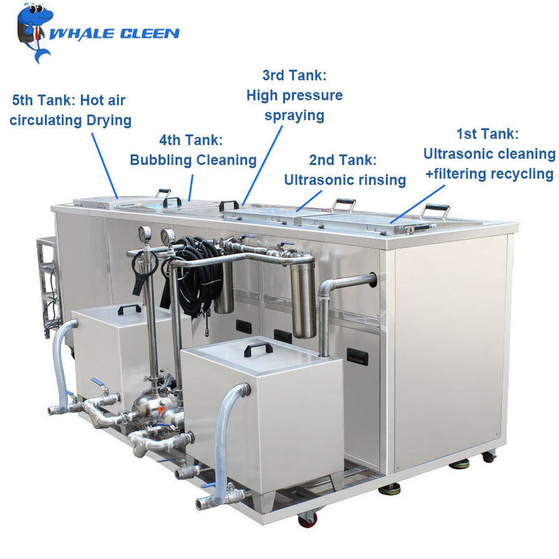 5 Tanks Industrial Ultrasonic Cleaning Machine 4500W 108L Ultrasonic Cleaner  for Metal Parts

